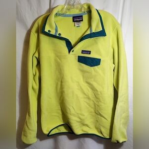 Patagonia Lime Green Fleece with Teal Trim